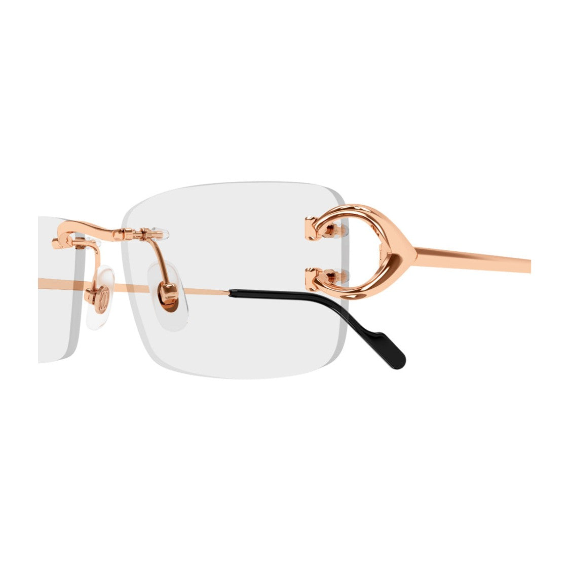 Cartier Gold-Toned Rimless Eyeglasses With Rectangular Lenses