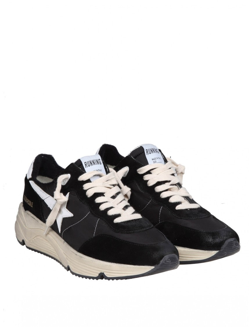 Golden Goose Running Sun Sneakers In Suede Color Black/White