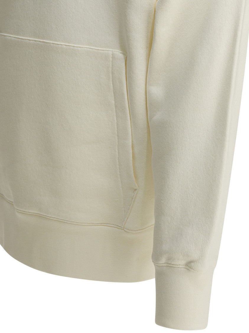 Valentino Cream Hoodie With Iconic Cat Face Graphic