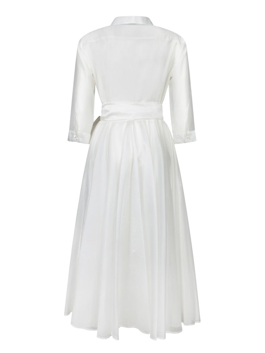 Blanca Vita Lightweight Muslin Midi Dress With Wrap-Around Belt