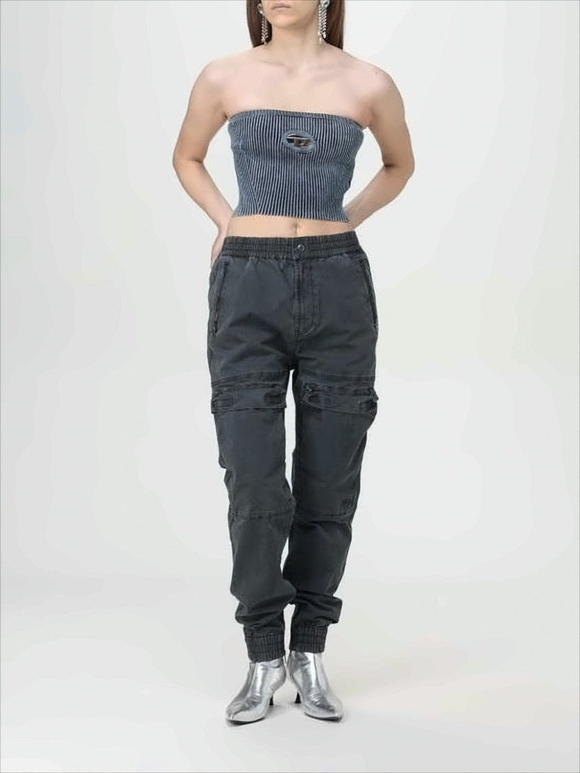 Diesel Strapless Ribbed Crop Top