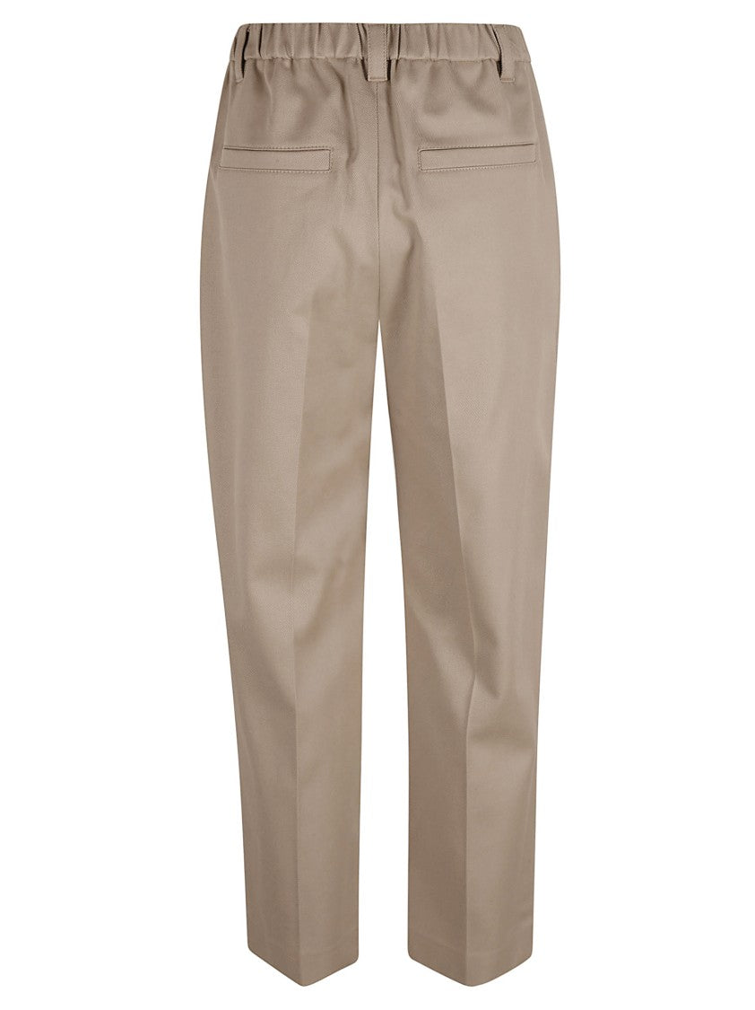 Brunello Cucinelli Tailored Beige Trousers With Subtle Texture