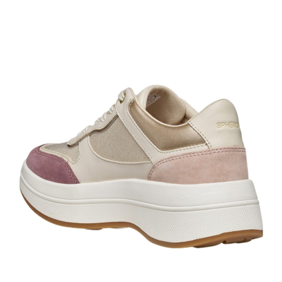 Geox Spherica Ecub-3 Beige Suede-Accent Sneakers