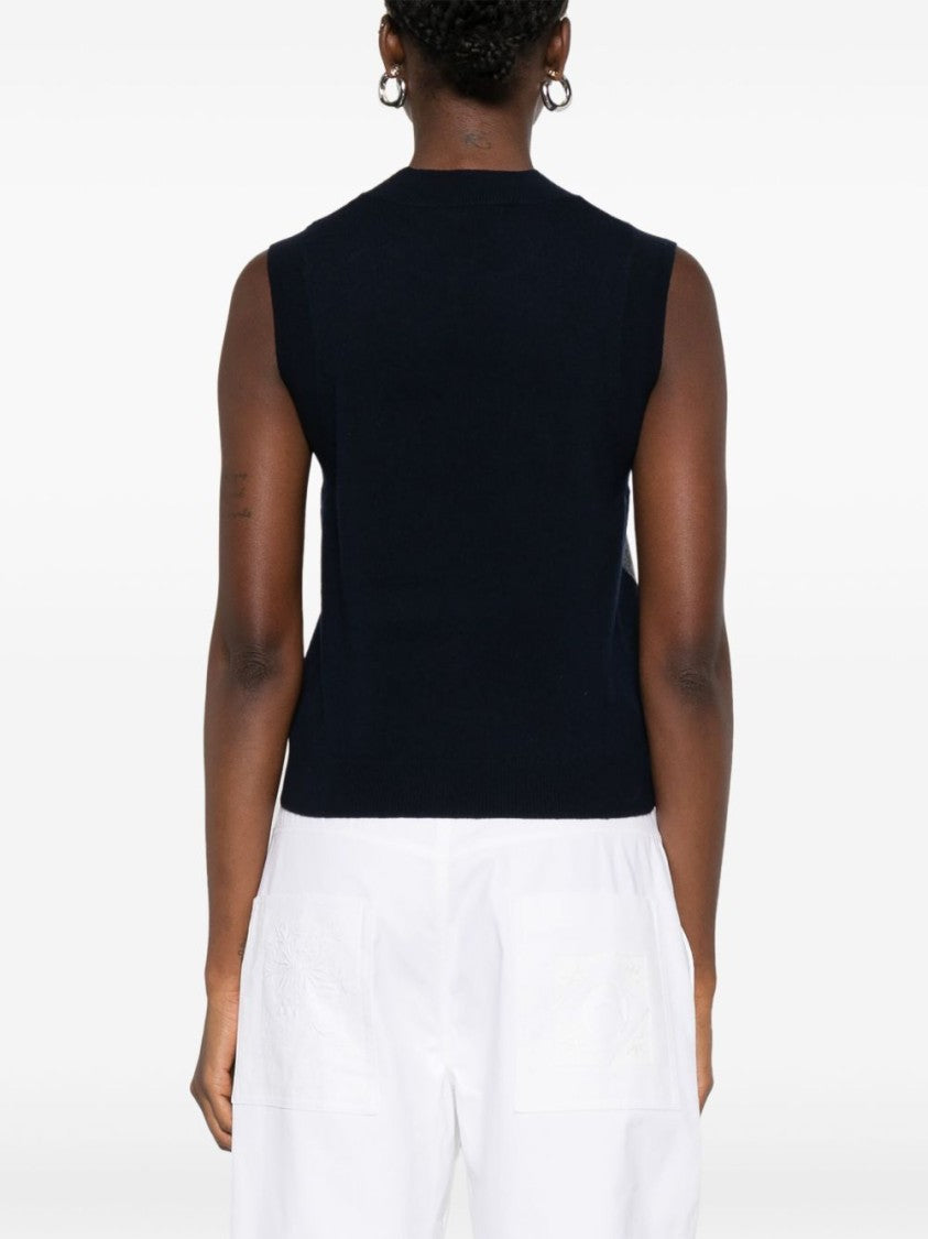 A.P.C. Classic Argyle Patterned Gilet With Ribbed Trim