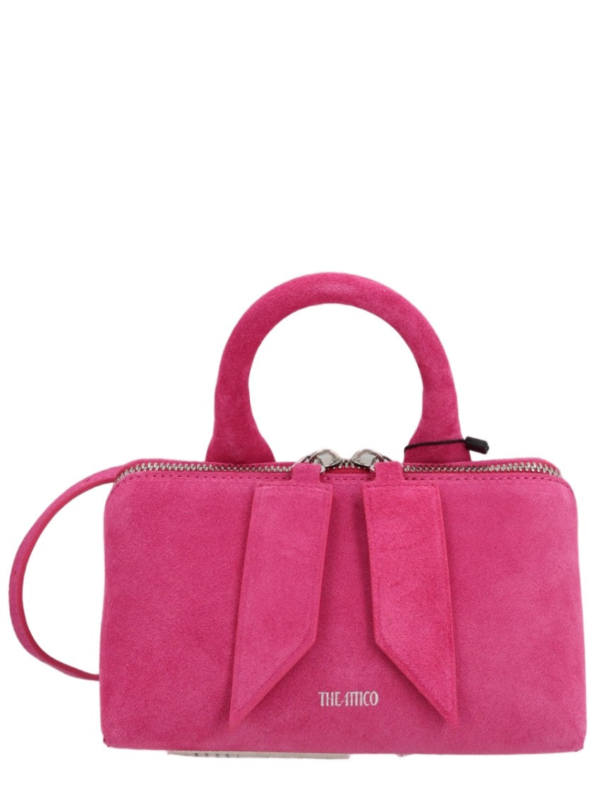 The Attico Rectangular Suede Handbag With Versatile Carrying Options