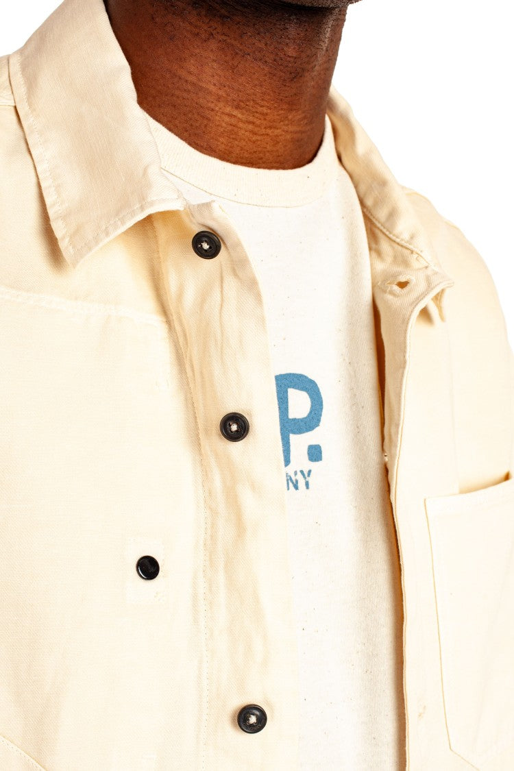 C.P. Company Casual Cotton-Linen Overshirt With Button Closure