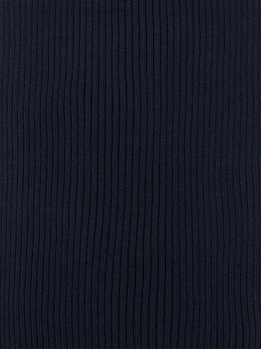 Paul & Shark Finely Ribbed Knit Scarf With Vertical Pattern