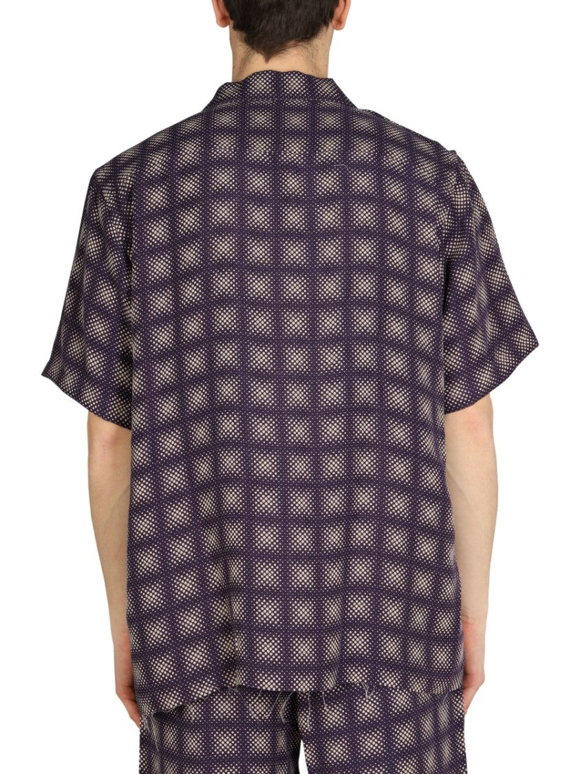 Needles Check Print Shirt With Bowling Collar