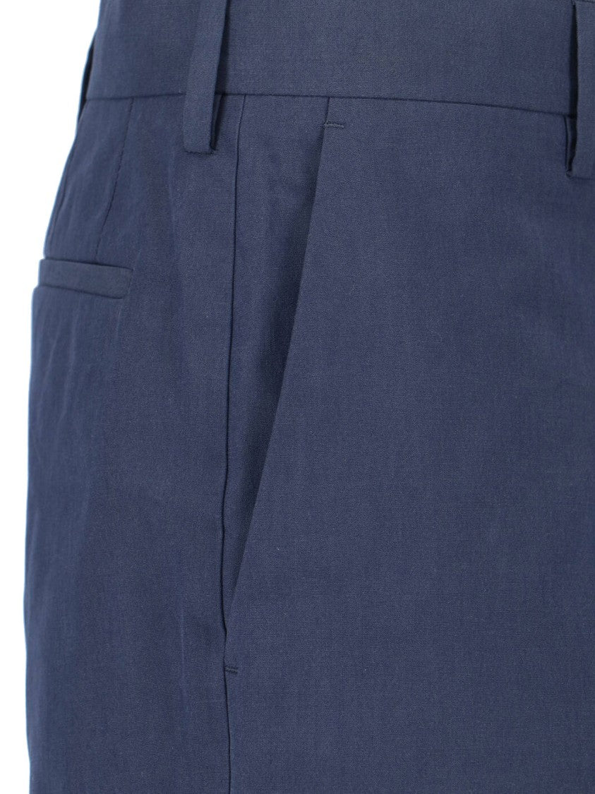 Paul Smith Blue Mid-Rise Cotton Straight Shorts