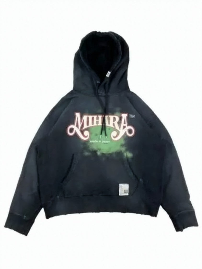 Maison Mihara Yasuhiro Hooded Sweatshirt With Graphic Design And Front Pocket