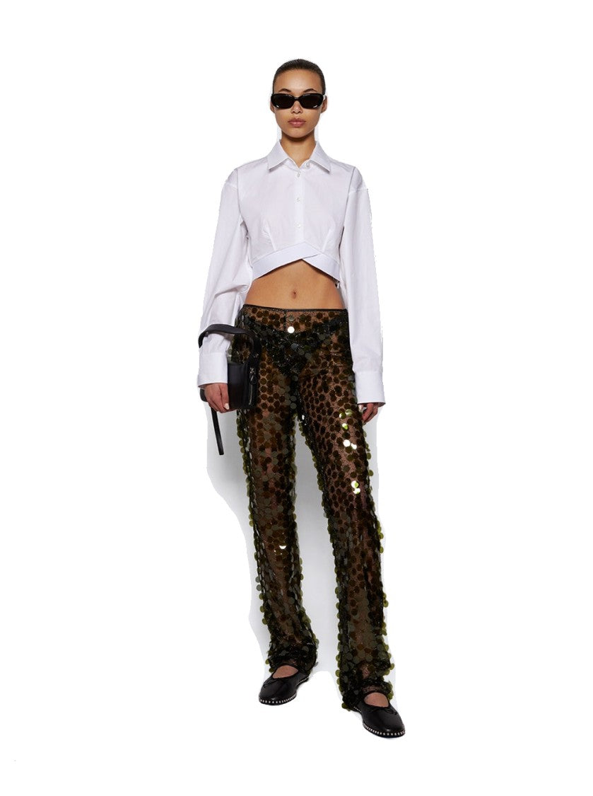 Coperni Sequins Flared Trouser Green