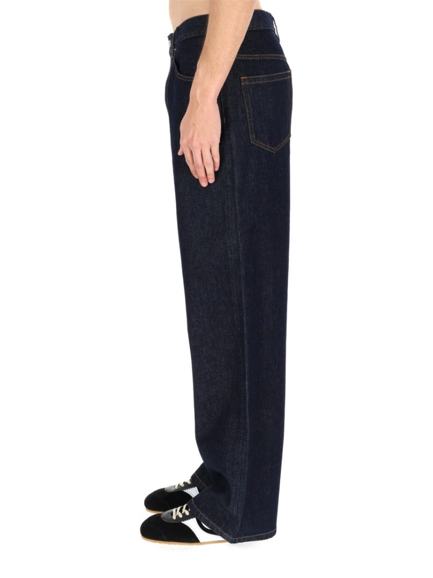 Dries Van Noten Pine Loose Wide-Leg Indigo Jeans