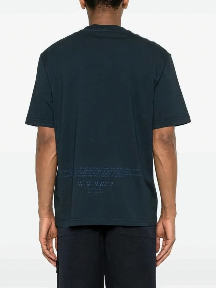 Stone Island Short-Sleeve T-Shirt With Circular Emblem And Relaxed Fit