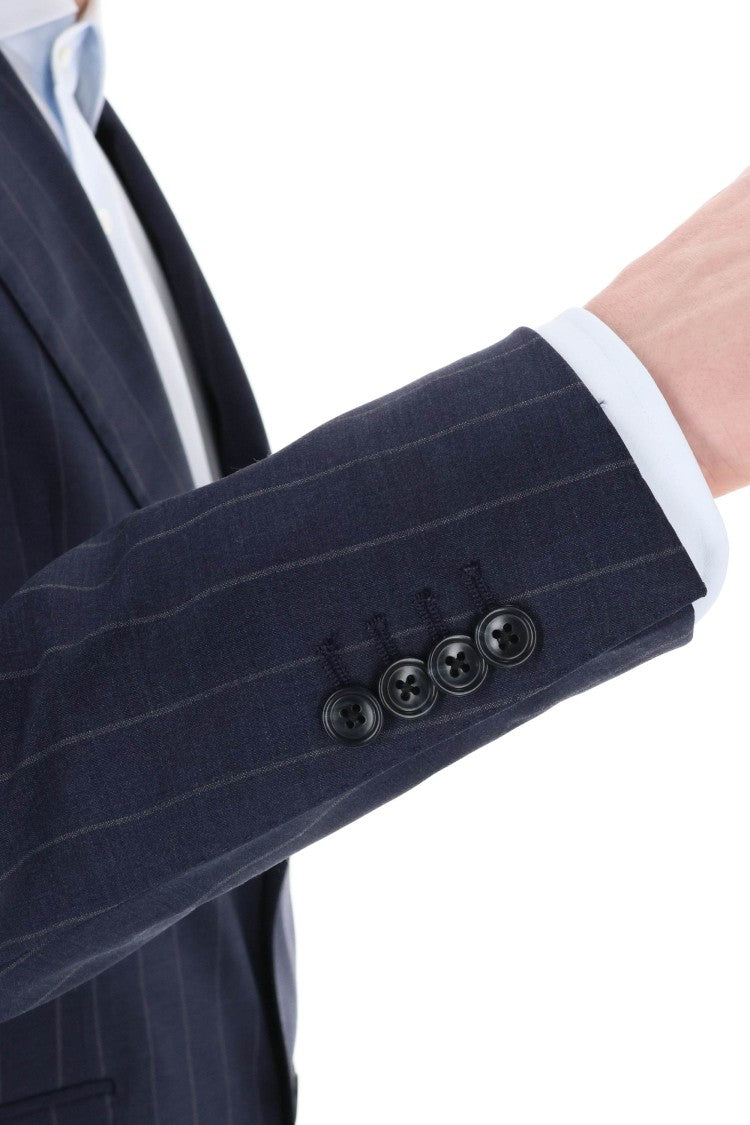 Tagliatore Pinstripe Wool Comfort Dress Line Vesuvio