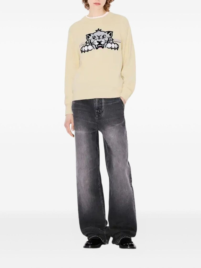 Kenzo Graphic Knit Sweater With Bold Tiger Motif