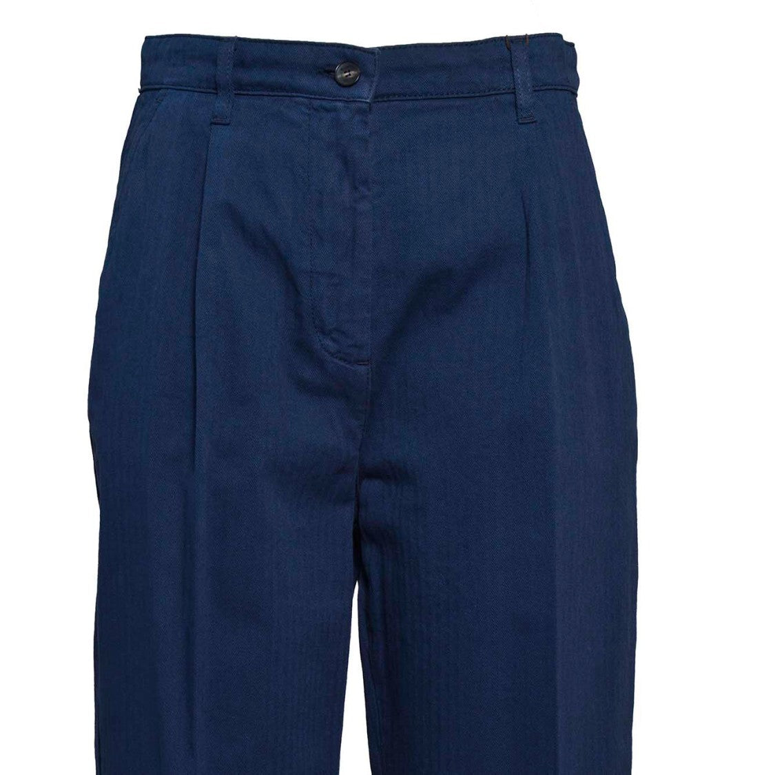 Etro Blue Denim Pants With Herringbone Pattern
