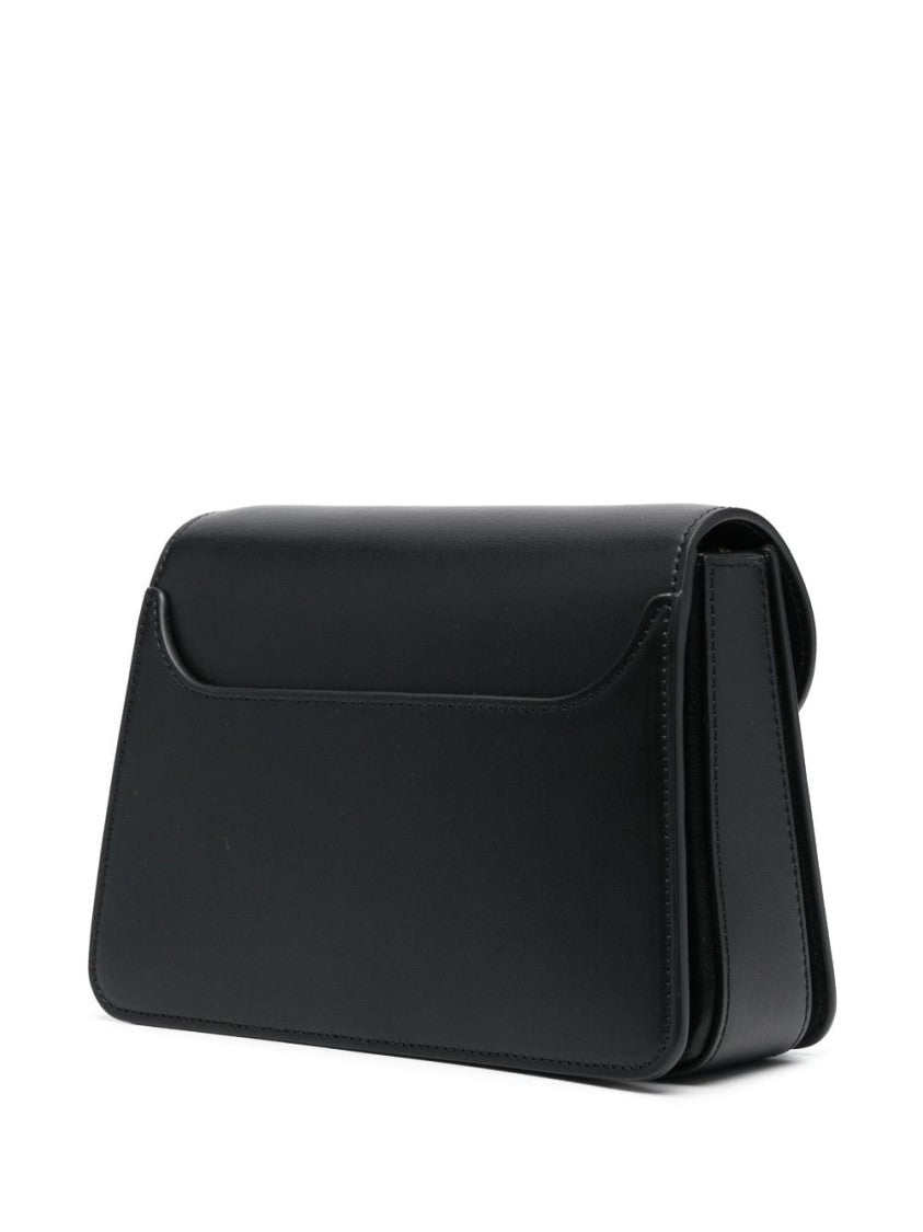 Lanvin Concerto Crossbody Bag In Smooth Black Calf Leather With Gold Hardware