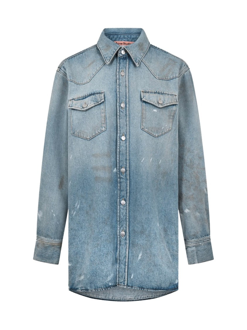 Acne Studios Karty Distressed Denim Overshirt