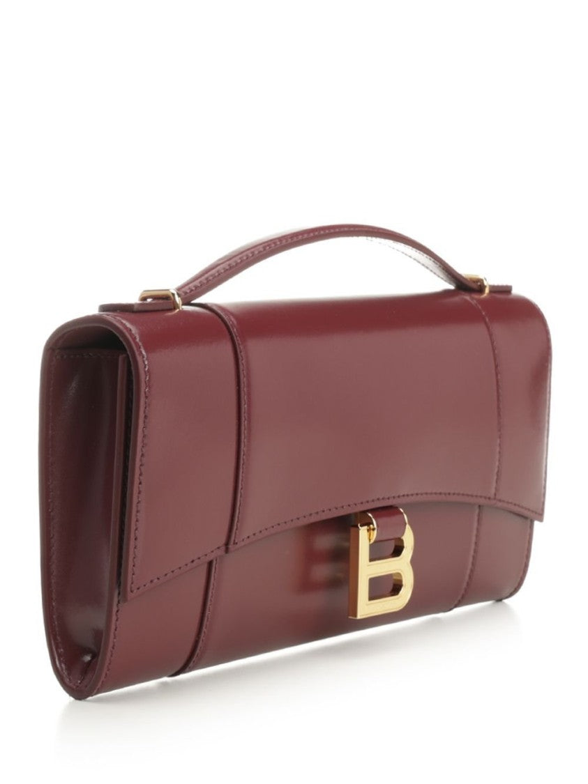 Balenciaga Structured Burgundy Bag With Minimalist Design