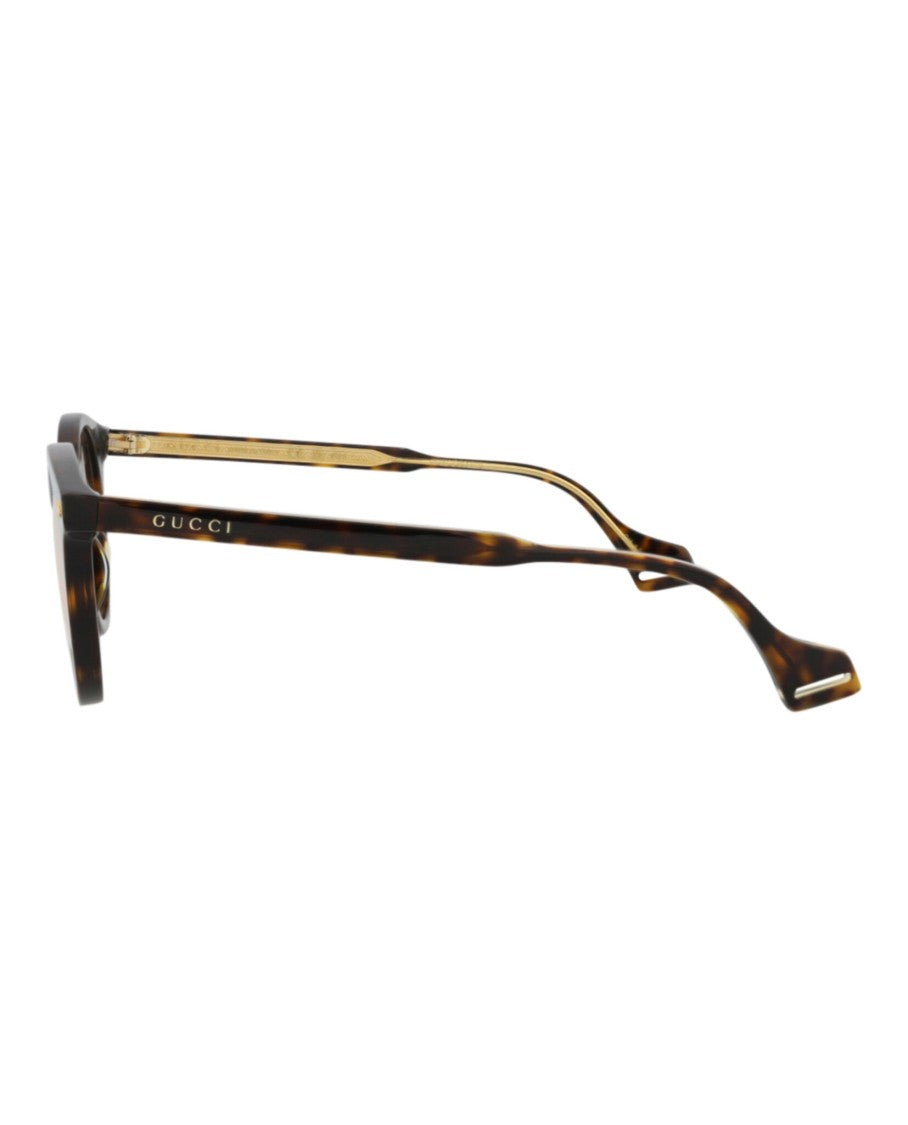 Gucci Round-Frame Acetate Sunglasses With Tortoiseshell Pattern