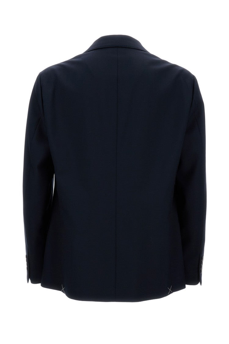 Fay Double-Breasted Jacket With Pocket Square