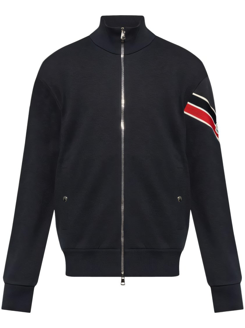 Moncler Jacket With High Collar And Full Zip Closure