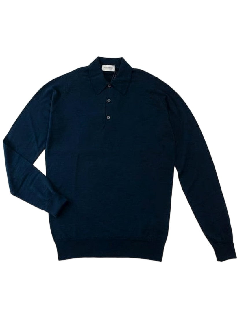 John Smedley Timeless Wool Polo Shirt With Classic Collar