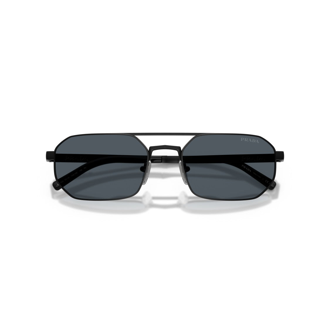 Prada Geometric Black Metal Frame Sunglasses