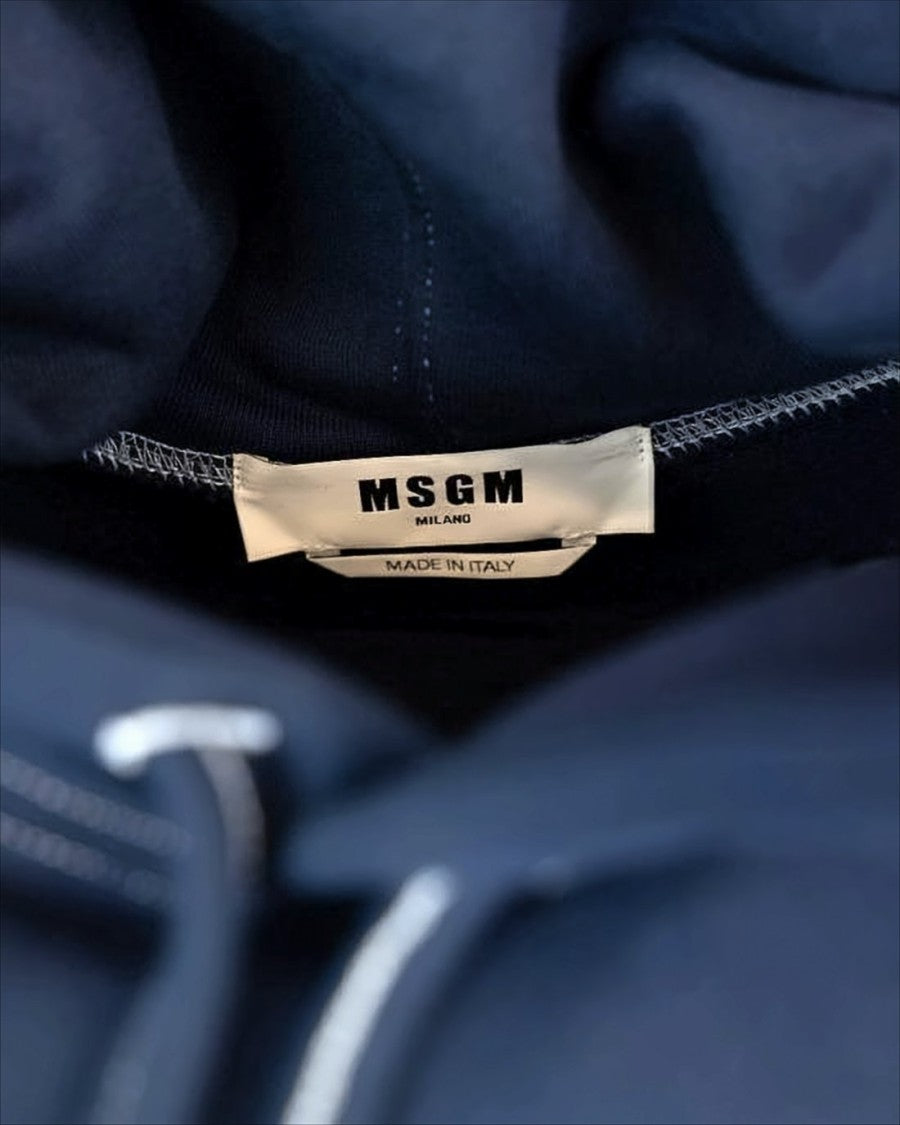 Msgm Relaxed-Fit Hoodie With Contrasting Logo And Kangaroo Pocket