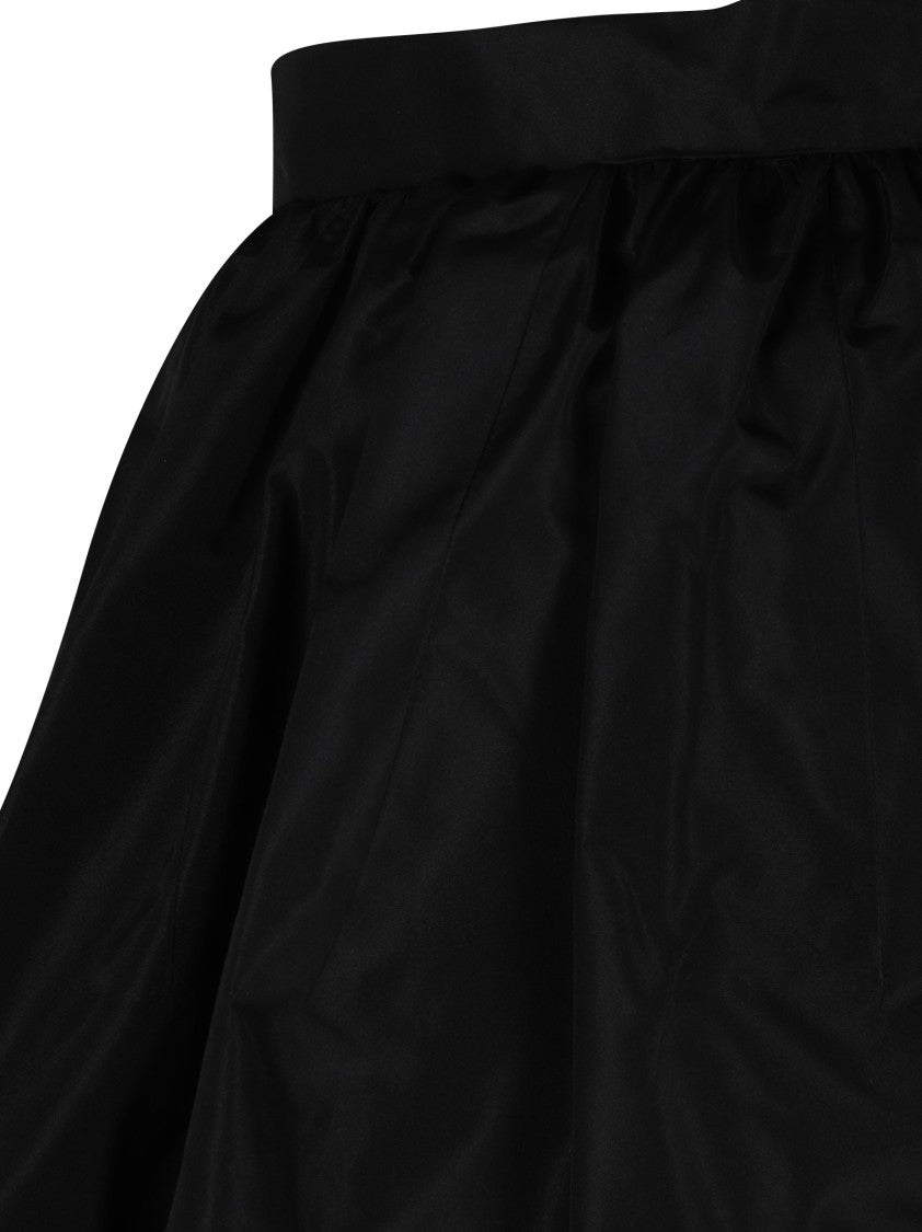 Patou Voluminous Black Skirt With Gathered Waist