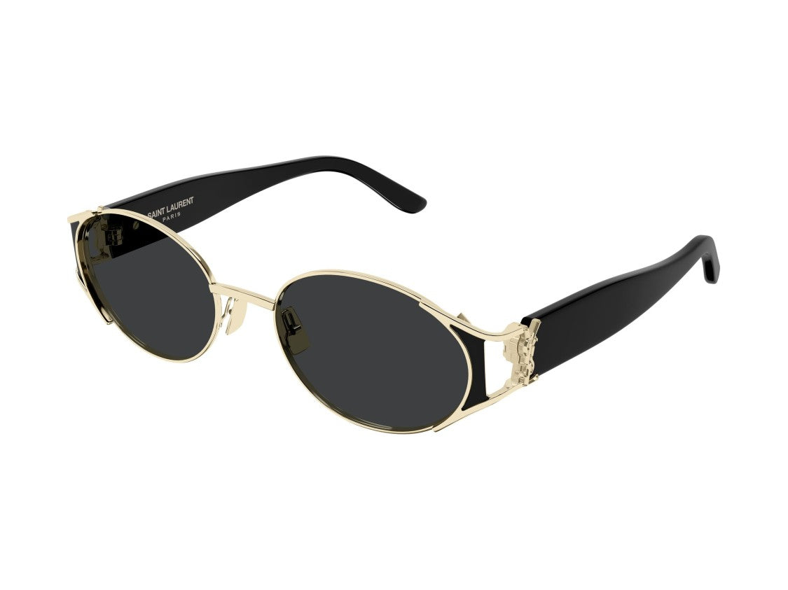 Saint Laurent Sl M919 Gold Metal Frame Dark Lens Round Sunglasses