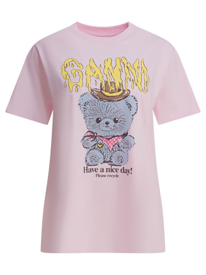 Ganni "Bear" Cotton T-Shirt