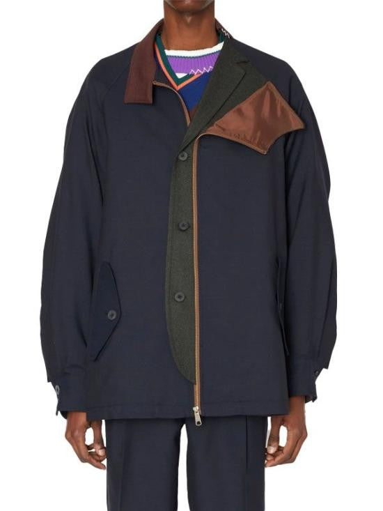 Kolor Textured Casual Jacket With Distinctive Collar