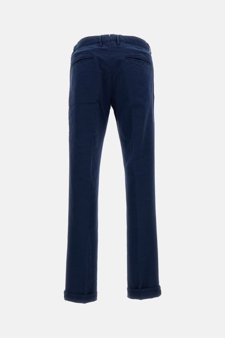 Incotex Cuffed Straight-Leg Cotton Trousers With Tailored Finish