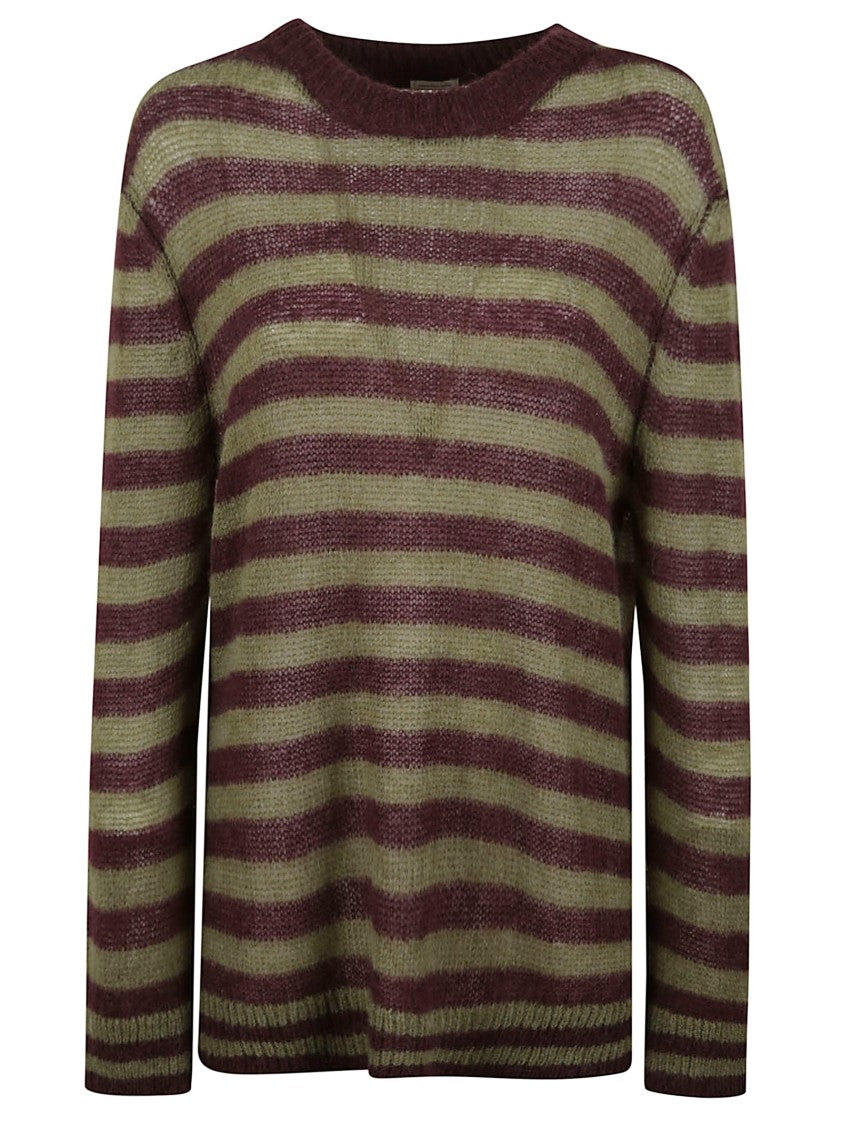 Massimo Alba Alpaca Blend Striped Sweater With Ribbed Details