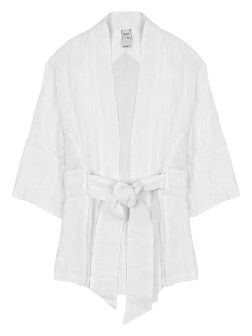 120% Lino Linen Loose Fit Kimono Jacket