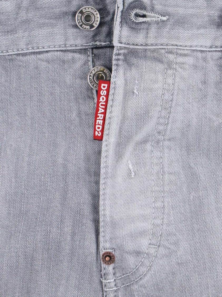Dsquared2 Straight-Leg Denim Jeans With Textured Grey Wash