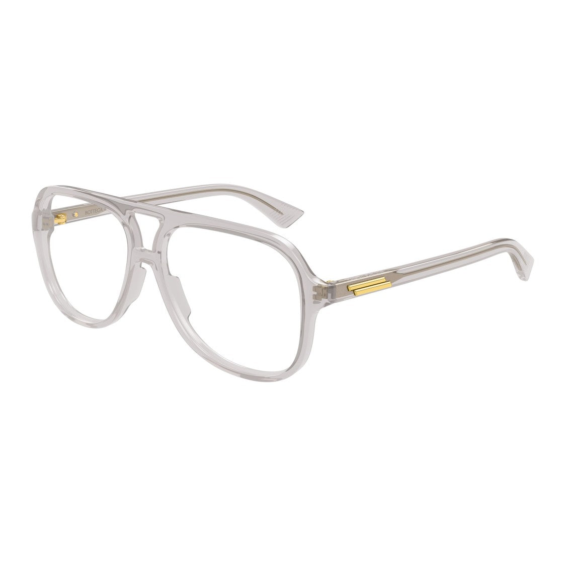 Bottega Veneta Grey Bv1417o Translucent Aviator Double Bridge Sunglasses