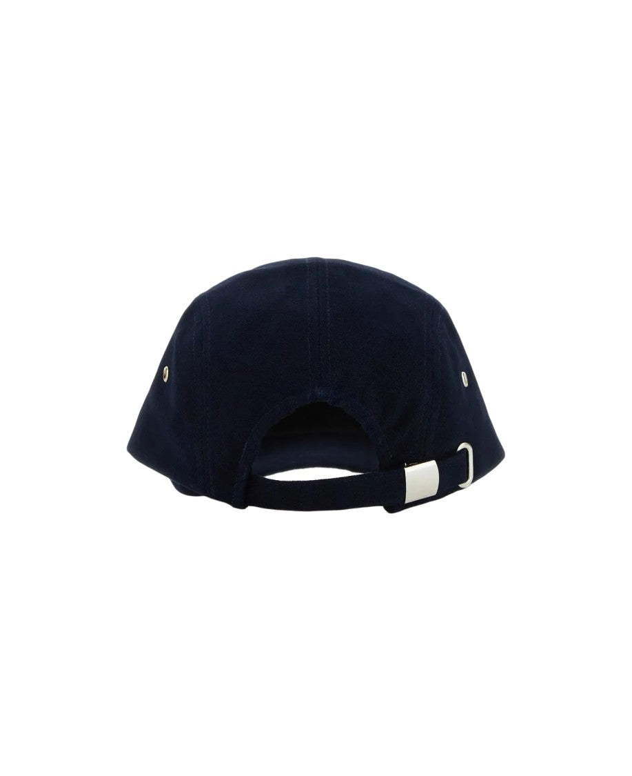 Isabel Marant Structured Deep Navy Cap With Geometric Embroidery