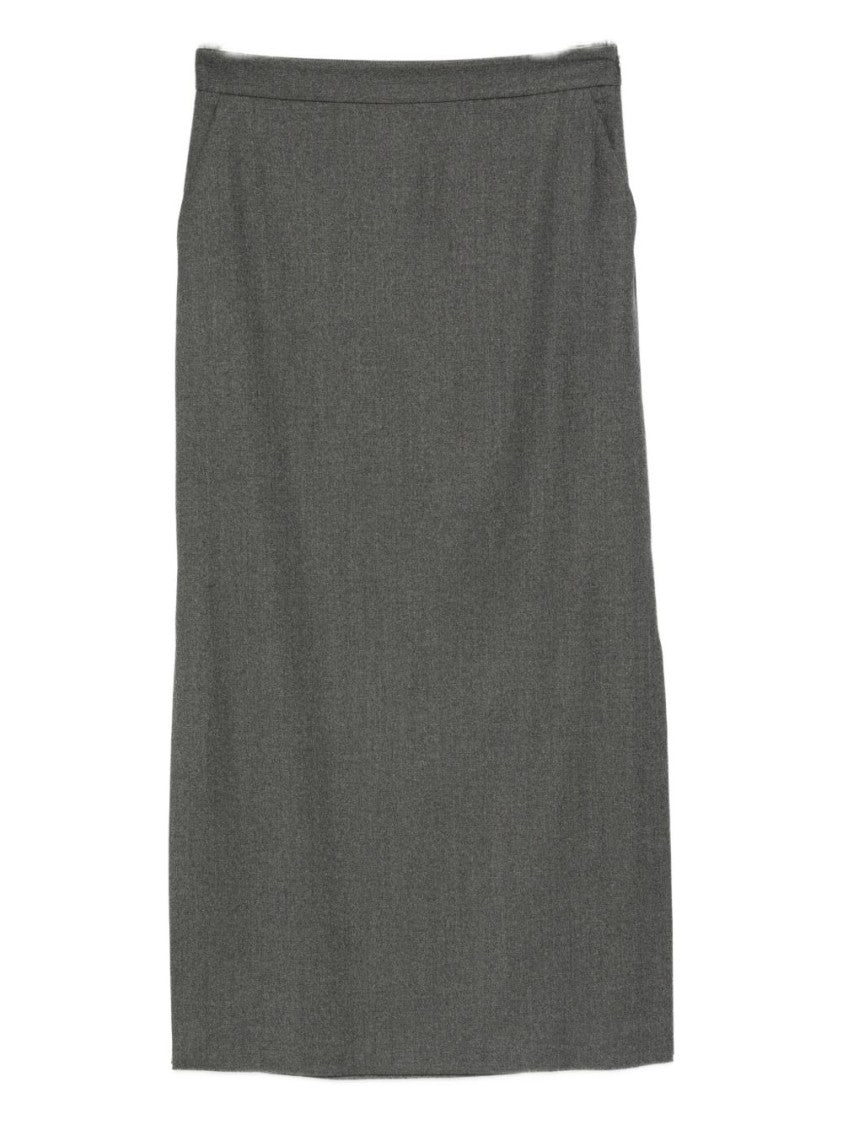 Antonelli Classic Knee-Length Gray Skirt With Subtle Details