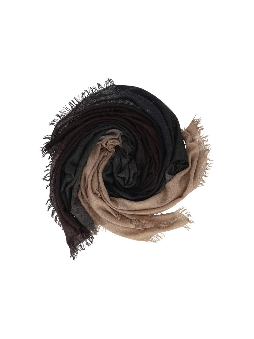 Faliero Sarti Rectangular Gradient Scarf With Fringed Edges And Soft Texture