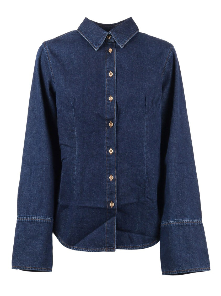 7 For All Mankind Indigo Soul Shaped Denim Shirt