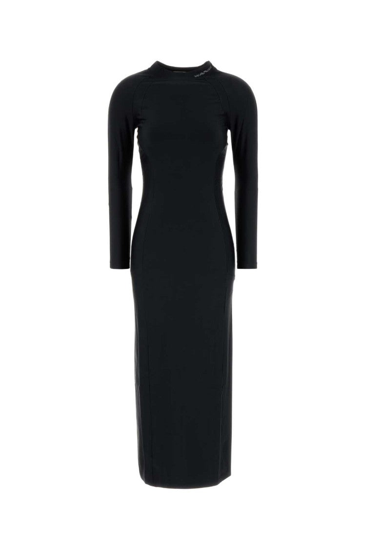 T By Alexander Wang Black Stretch Nylon Dress