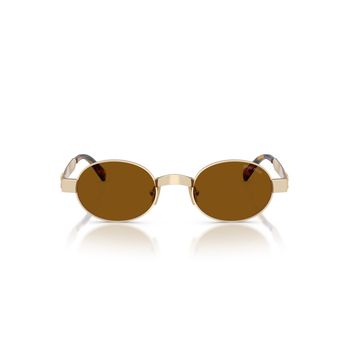 Miu Miu 0Mu B51s Oval Metallic Gold Sunglasses