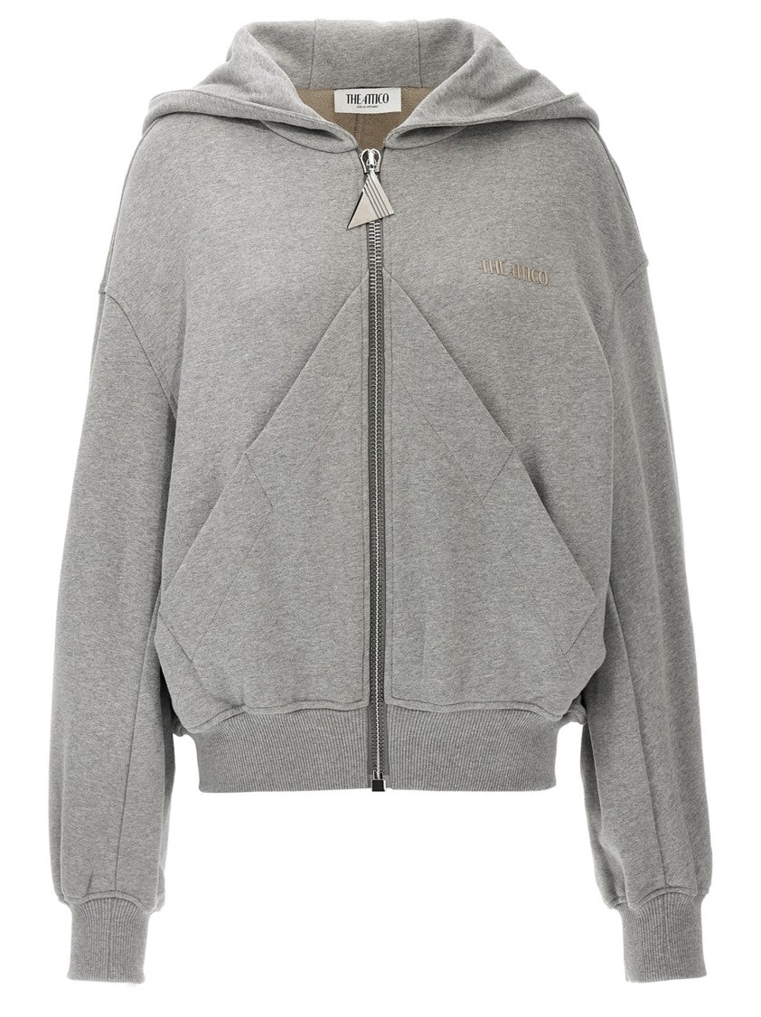 The Attico Relaxed Fit Zip-Up Hoodie