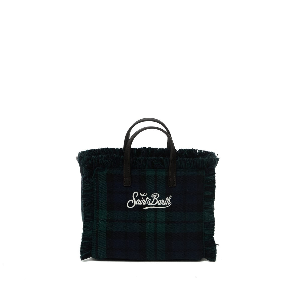 Mc2 Saint Barth Vanity Mini Wool Tartan Top-Handle Bag