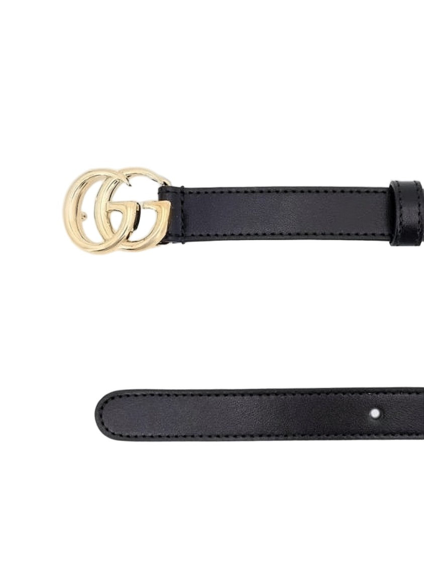 Gucci Leather Belt With Polished Double-G Buckle