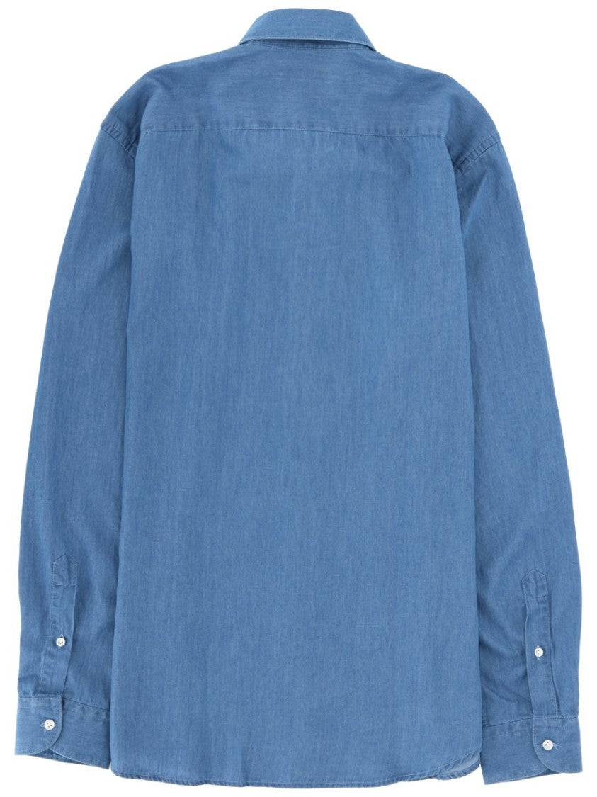 Fay Regular Fit Cotton White Buttons Shirt