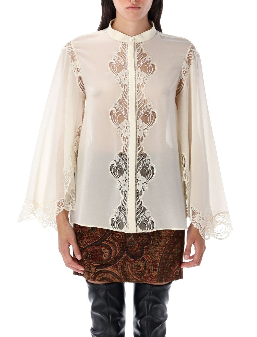 Chloé Fluid Silk Lace Blouse