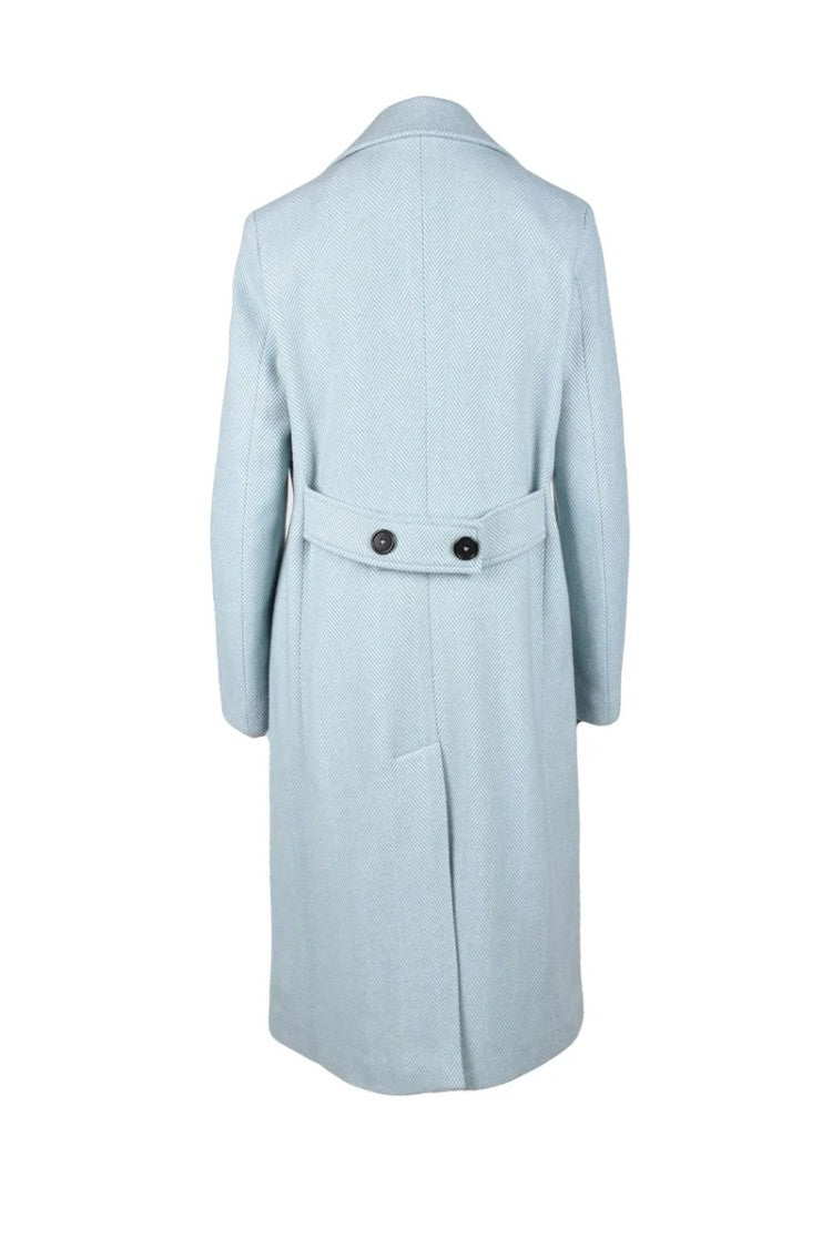 Bottega Martinese Wool Blend Coat - Light Blue